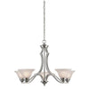 Westinghouse 6228600 Five Light Chandelier, Satin Platinum Finish, White Alabaster Glass