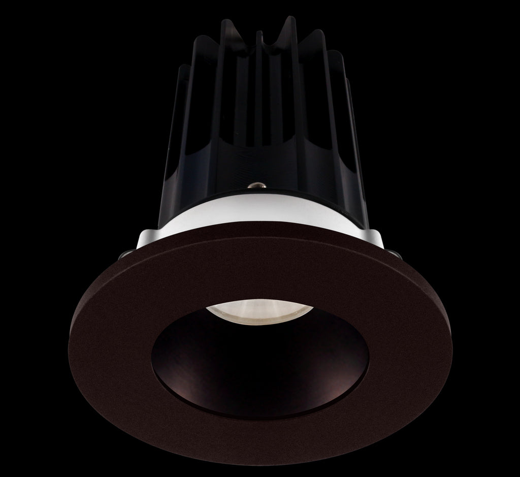 Lotus LED 2 Inch Round Recessed LED 15 Watt High Output Designer Series - 4000 Kelvin - 24 Degree Beam Spread - Bronze Reflector - Trim Bronze