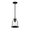 Westinghouse 6129700 Cindy Mini Pendant, Matte Black Finish with Antique Ash Accents