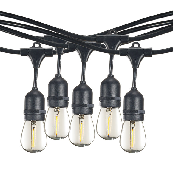 Bulbrite 812143 String Light - Black - Bulbs Included:1W S14 Clear LED (10pcs) 2700K - E26 Base - 120V