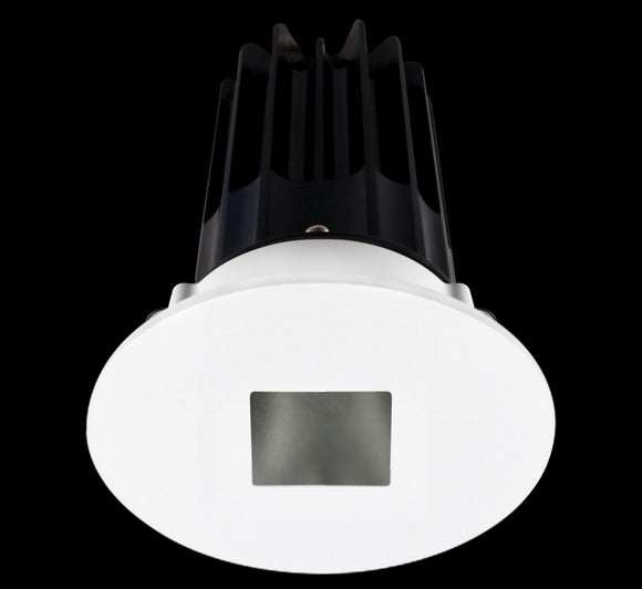 2 Inch Recessed LED Downlight - 8 Watt - 4000 Kelvin - 620 Lumen - Chrome Reflector - Round Square Hole Trim - 24 Degree Beam Angle - Type IC Damp - Air-Tight - Energy Star - T24 - CRI 90+