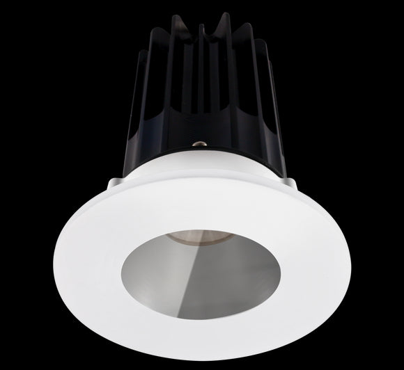 Lotus LED 2 Inch Round Recessed LED 15 Watt High Output Designer Series - 4000 Kelvin - 24 Degree Beam Spread - Chrome Reflector - Shower Trim