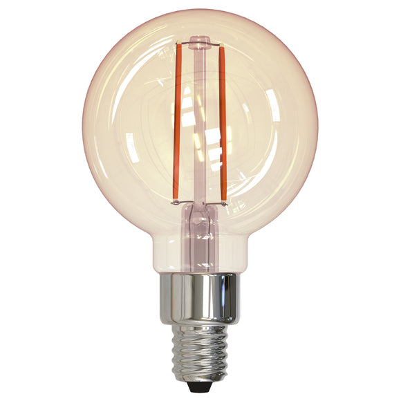 BULBRITE 776906 2.5 Watt G16 Filament Nostalgic - E12 Candelabra Base - 2100 Kelvin Warm White - 160 Lumens - Antique - 120 Volt