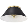 Satco 60/7420 Dover - 3 Light - Large Flush Mount - Black with Vintage Brass