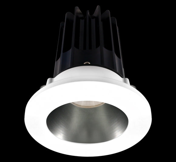 2 Inch Recessed LED Downlight - 8 Watt - 4000 Kelvin - 620 Lumen - Chrome Reflector - Round Chrome Trim - 38 Degree Beam Angle - Type IC Damp - Air-Tight - Energy Star - T24 - CRI 90+