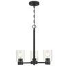 Westinghouse 6115400 Sylvestre 3 Light Chandelier, Matte Black Finish