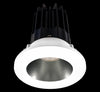 Lotus LED 2 Inch Round Recessed LED 15 Watt High Output Designer Series - 3000 Kelvin - 24 Degree Beam Spread - Chrome Reflector - Trim White