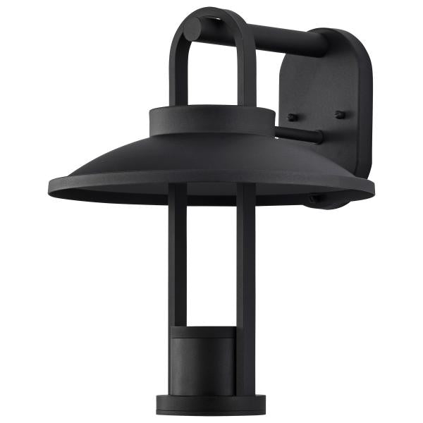 Satco 62/1605 Harriman - 12W LED - Medium Wall Lantern - Matte Black with Aluminum Shade