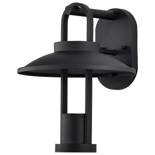 Satco 62/1606 Harriman - 12W LED - Large Wall Lantern - Matte Black with Aluminum Shade