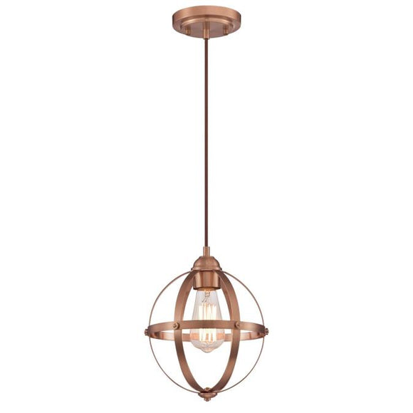 Westinghouse 6362100 One Light Mini Pendant, Washed Copper Finish