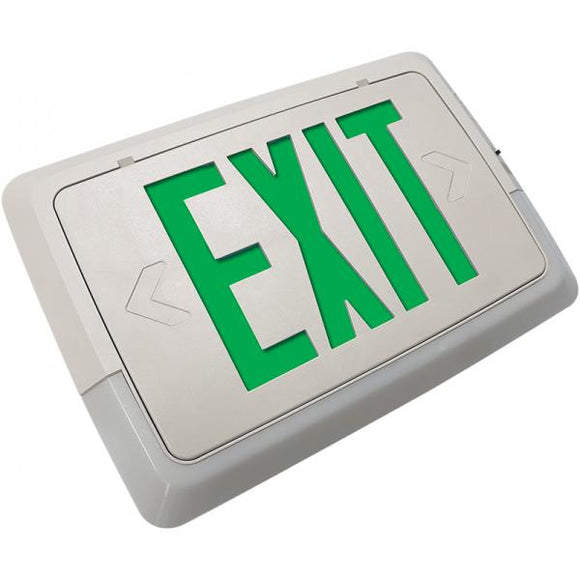 Exitronix LOBO-G-BL - LED Thermoplastic Combination Exit Sign/Emergency Unit - Low-Level Wall Mount - NiCad - Green Letters - Black Finish