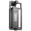 Satco 60/7543 Exhibit - 1 Light - Small Wall Lantern - Matte Black Finish with Clear Beveled Glass