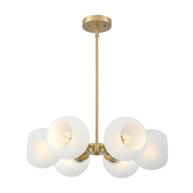 Westinghouse 6128100 Dorney 6 Light Chandelier, Champagne Brass Finish