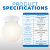 Westinghouse 6107000 LED Flush Mount Ceiling Fixture - 5.83 Inch - 8 Watt - White Finish - White OpalGlass Globe