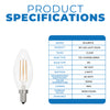 Bulbrite 776627 5 Watt B11 LED White Filament