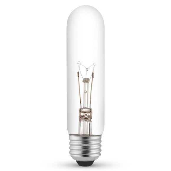 Westinghouse 0371000 25 Watt Incandescent T10 Specialty Clear - 2700 Kelvin - Warm White - 180 Lumens - E26-Medium Base - 120 Volt - Card