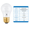 Westinghouse 0409000 40 Watt Incandescent A15 Clear - 2700 Kelvin - Warm White - 350 Lumens - E26-Medium Base - 120 Volt - Card