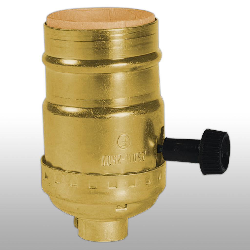 Westinghouse 7041200 3-Way Turn-Knob Socket Brass Finish