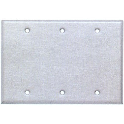 Morris Products 83843 SS 3 Gang Blank Metal #304