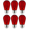 Sunlite 40977-SU - 2 Watt S14 LED Red Filament Transparent Sign Bulb - Pack of 6