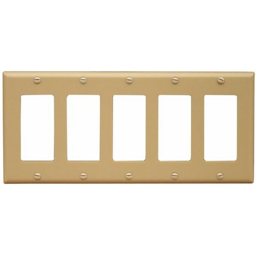 Morris Products 81150 Lexan Wall Plates 5 Gang Decorative/GFCI Ivory - This Decorative/GFCI 5 Gang Wall Plate is impact resistant.