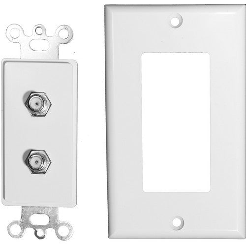 Morris Products 85221 2 Pc Decor Dbl TV Jack Wh