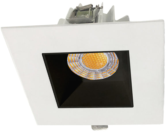 Lotus LED Lights JXL-COB04-S15W-CCT-4SR-SM-BK 4 inch Square Recessed Eco LED 15W 3CCT 3-4-5K Smooth Reflector Black 36° Type IC Air Tight Damp CRI 90+