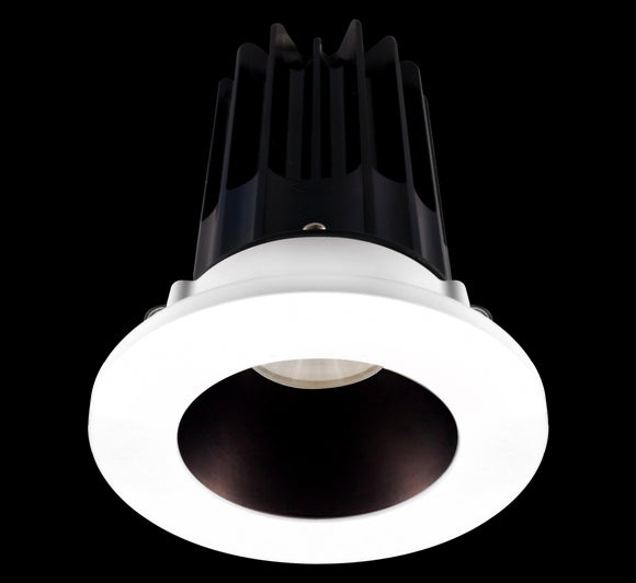 Lotus LED 2 Inch Round Recessed LED 15 Watt High Output Designer Series - 2700 Kelvin - Bronze Reflector - Trim White