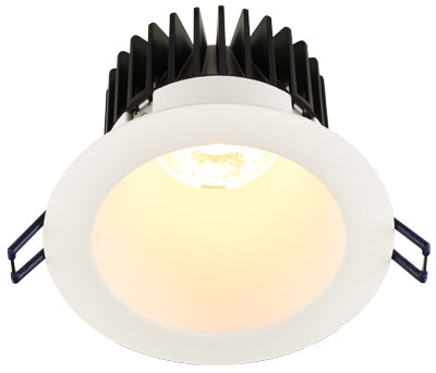 Lotus LED Lights 4 Inch Round Deep Regressed LED 15 Watt Open Plenum - 3000 Kelvin - White Reflector White Trim