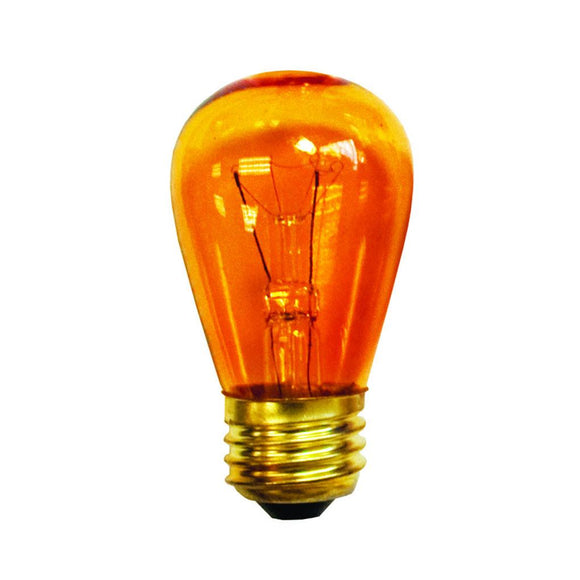 Bulbrite 701211 11 Watt S14 Incandescent Amber Sign Transparent