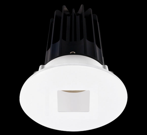 Lotus LED 2 Inch Round Recessed LED 15 Watt High Output Designer Series - 3000 Kelvin - White Reflector - Square Hole Trim