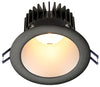 Lotus LED Lights 4 Inch Round Deep Regressed LED High Output 18 Watt Open Plenum - 4000 Kelvin - Silver Reflector Black Trim