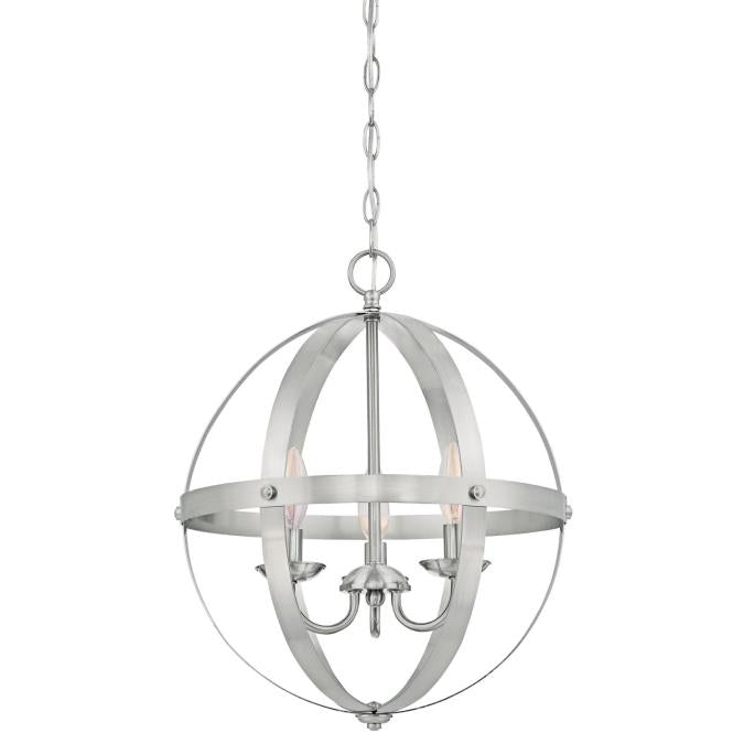 Westinghouse 6341900 3 Light Pendant Brushed Nickel Finish