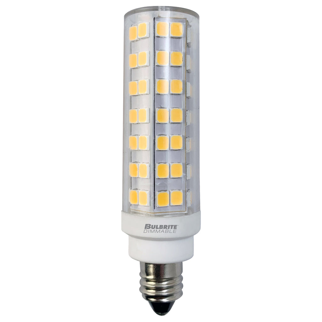 BULBRITE 770640 6.5 Watt T6 LED - E11 Miniature Candelabra Base - 2700 Kelvin Warm White - 700 Lumens - Clear - 120 Volt