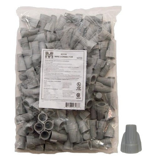 Morris Products 23188 Gray Wing Connector 100 Bulk (Pack of 100)