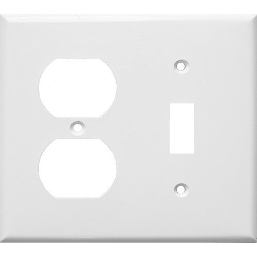 Morris Products 81291 White 2 Gang 1Duplex 1Toggle