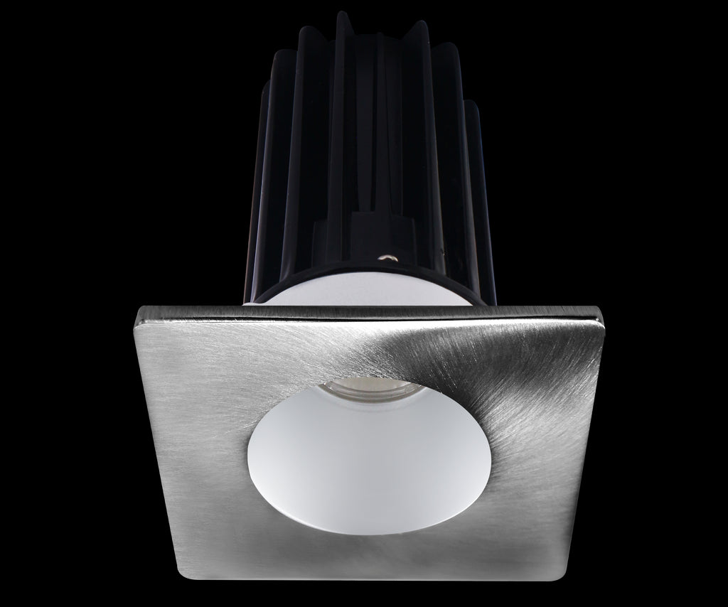 Lotus LED 2 Inch Square Recessed LED 15 Watt High Output Designer Series - 3000 Kelvin - Alzak Reflector - Trim Chrome