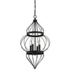 Westinghouse 6368600 Four Light Chandelier - Matte Black Finish