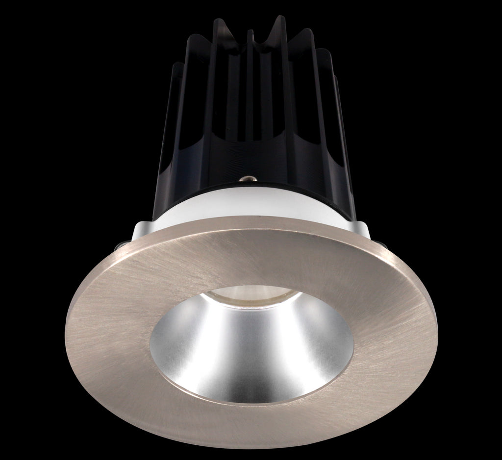 Lotus LED 2 Inch Round Recessed LED 15 Watt High Output Designer Series - 3000 Kelvin - Alzak Reflector - Trim Brushed Nickel