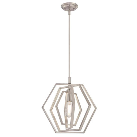 Westinghouse 6369800 One Light Pendant - Brushed Nickel Finish