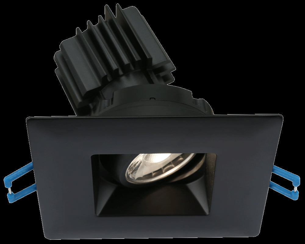 Lotus LED Lights LSG3-5CCT-HO-BK 3 Inch Square Regressed Gimbal LED Downlight - 11 Watt - 5CCT  - 620 Lumen - 38 Degree Beam Spread - Black Trim - Type IC Air-Tight Wet ES CRI 90+