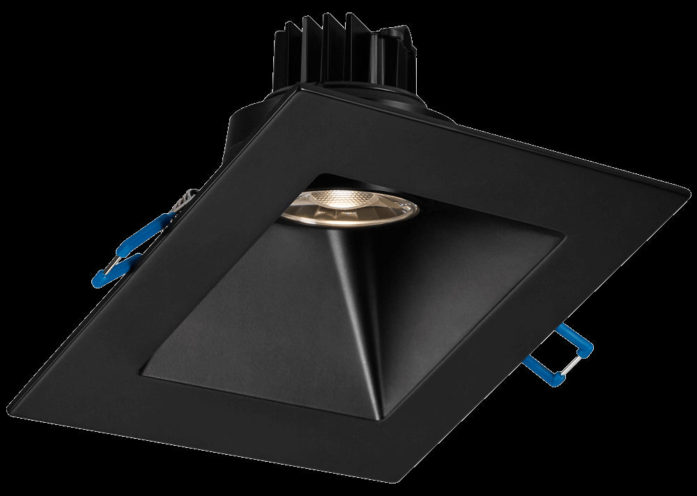 Lotus LED Lights LSG3-30K-5SSL-BK 5 Inch Square Sloped Regressed Gimbal LED Downlight - 7.5 Watt - 3000 Kelvin  - 620 Lumen - White Trim - 38 Degree Beam Spread - Type IC Air-Tight Wet ES CRI 90+