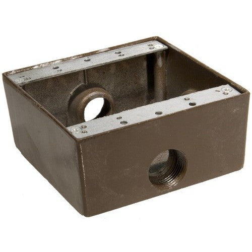 Morris Products 36224 WP 2 Gang Box 3-3/4 inch Hole Brnz