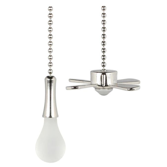 Product's Page::https://www.westinghouselighting.com/lighting-accessories/ceiling-fan-accessories/ceiling-fan-accessories-and-hardware/fan-and-bulb-brushed-nickel-finish-pull-chains-7713500.aspx