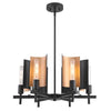 Westinghouse 6575800 Six Light Chandelier - Matte Black Finish with Metallic Bronze Accents