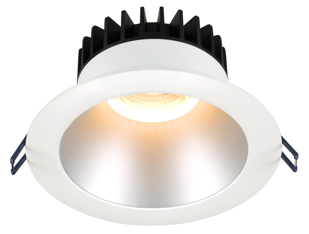 Lotus LED Lights - 6 Inch Round Deep Regressed LED 18 Watt Open Plenum - 3500 Kelvin - Silver Reflector - White Trim