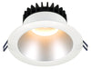 Lotus LED Lights - 6 Inch Round Deep Regressed LED 18 Watt Open Plenum - 3500 Kelvin - Silver Reflector - White Trim