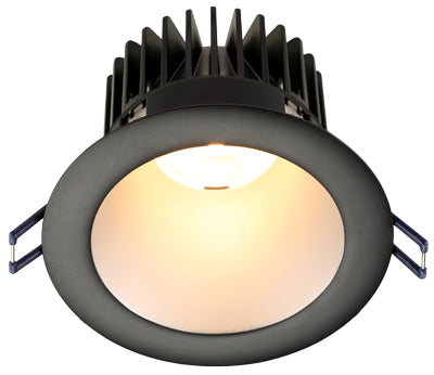 Lotus LED Lights 4 Inch Round Deep Regressed LED 15 Watt Open Plenum - 5000 Kelvin - Silver Reflector Black Trim