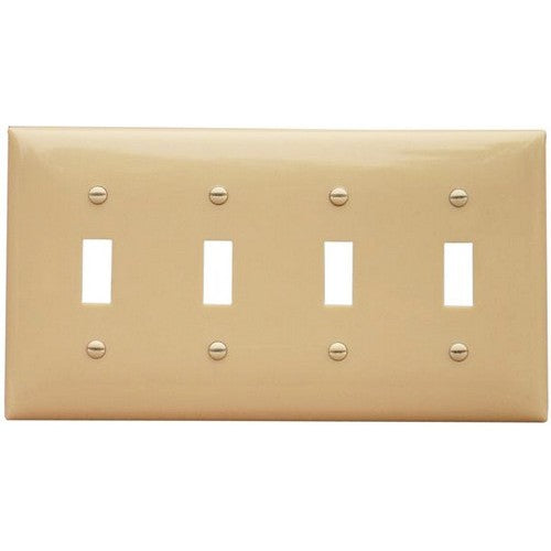 Morris Products 81040 Lexan Wall Plates 4 Gang Toggle Switch Ivory - An attractive 4 Gang Wall Plate Toggle Switch.