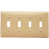 Morris Products 81040 Lexan Wall Plates 4 Gang Toggle Switch Ivory - An attractive 4 Gang Wall Plate Toggle Switch.